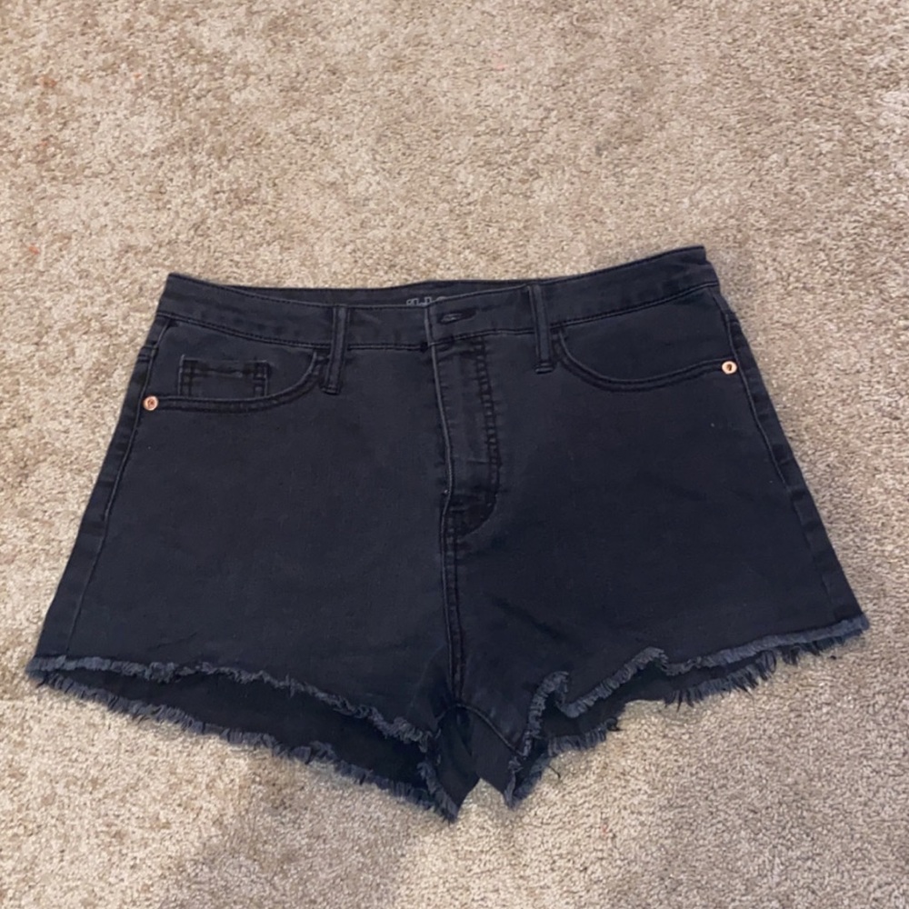 Black jean shorts
